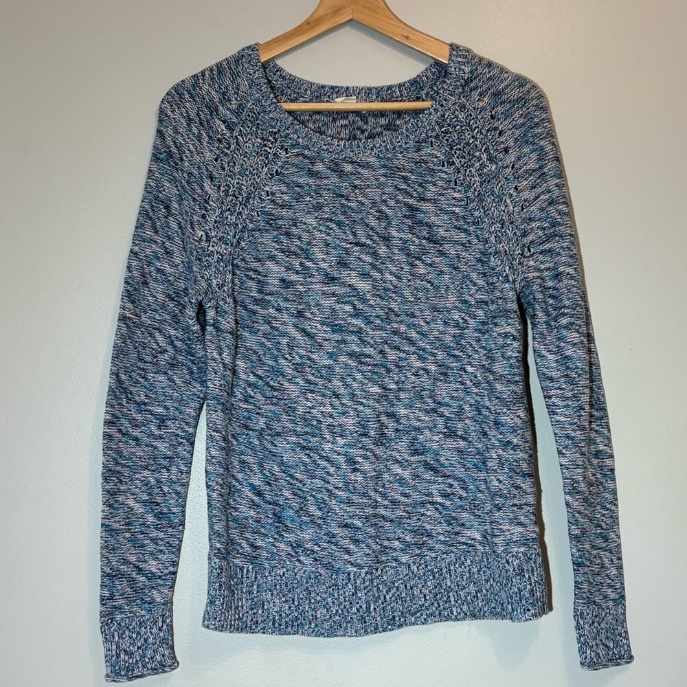 Gap Pink Marl Raglan Crew Neck Pull Over Cotton Knit Sweater Size M
